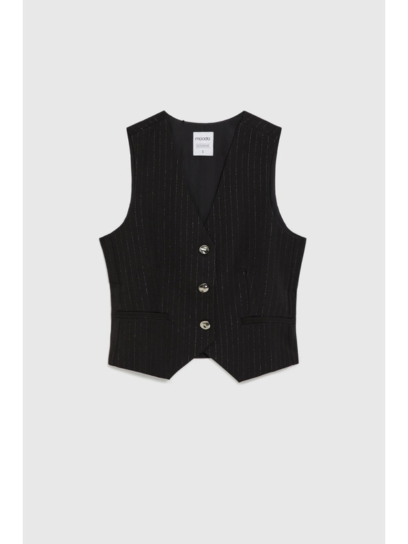 Moodo Telovnik z okrasnimi gumbi črn Moodo