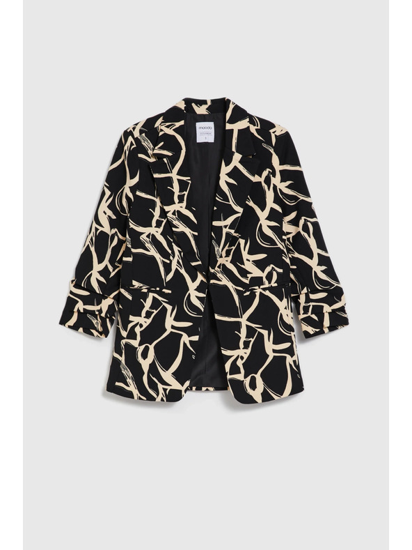 Moodo Suknjič z nagubanimi 3/4 rokavi črn Moodo