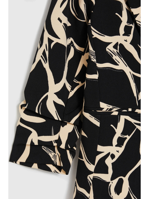 Moodo Suknjič z nagubanimi 3/4 rokavi črn Moodo