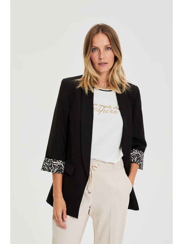 Moodo Suknjič z okrasnimi manšetami črn Moodo