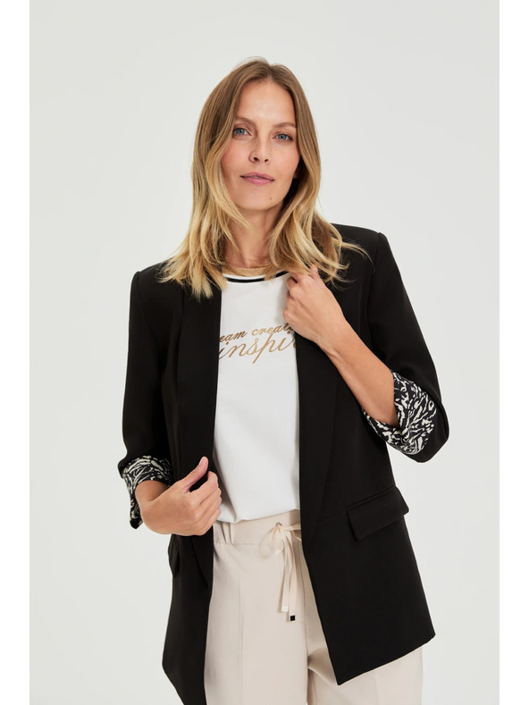 Moodo Suknjič z okrasnimi manšetami črn Moodo