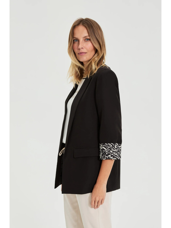 Moodo Suknjič z okrasnimi manšetami črn Moodo