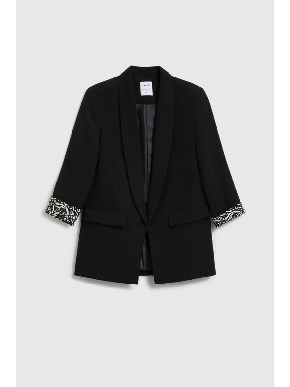 Moodo Suknjič z okrasnimi manšetami črn Moodo