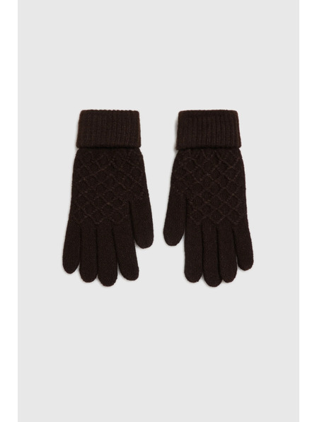 Moodo Rjave pletene rokavice Moodo