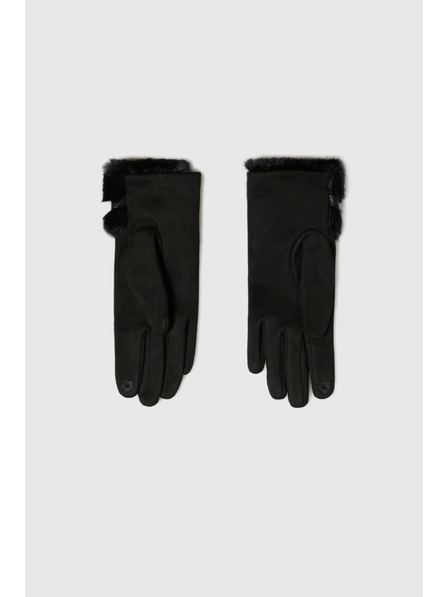 Moodo Rokavice s krznom črne Moodo
