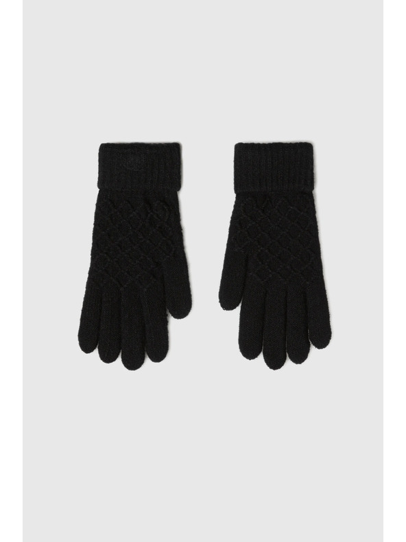 Moodo Črne pletene rokavice Moodo