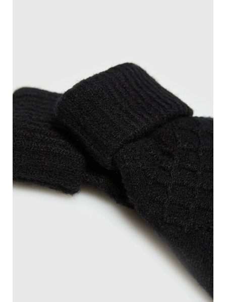 Moodo Črne pletene rokavice Moodo
