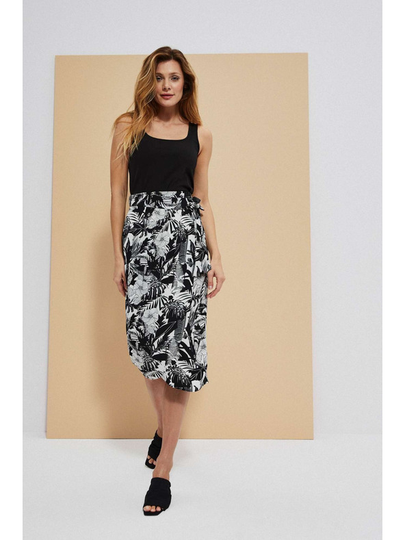 Moodo Črno krilo z rastlinskim tiskom Moodo