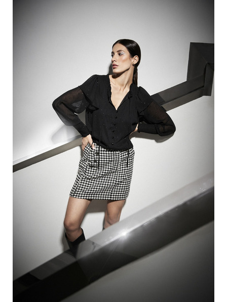 Moodo Črno-belo pepita krilo Moodo