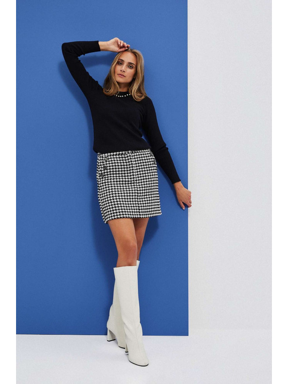 Moodo Črno-belo pepita krilo Moodo