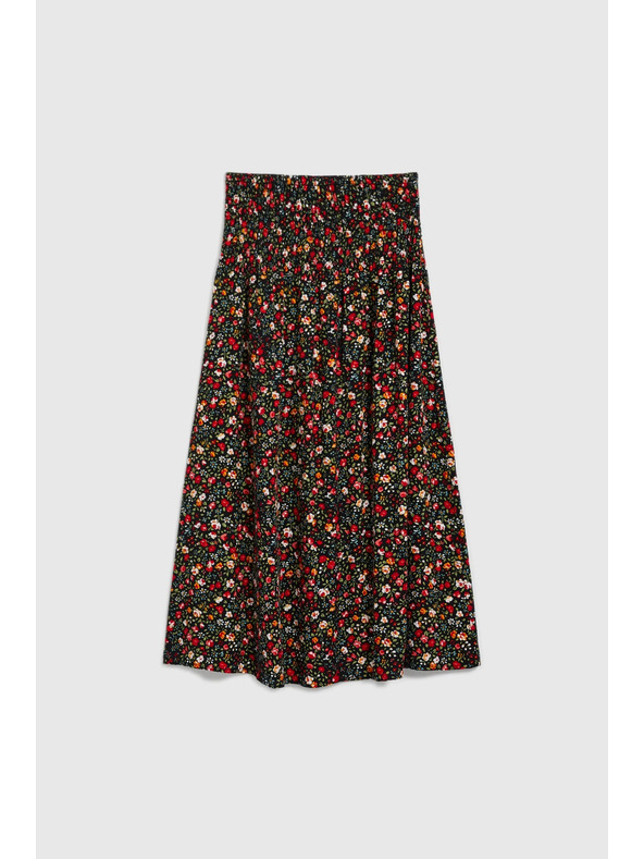 Moodo Midi krilo s cvetličnim vzorcem črna Moodo