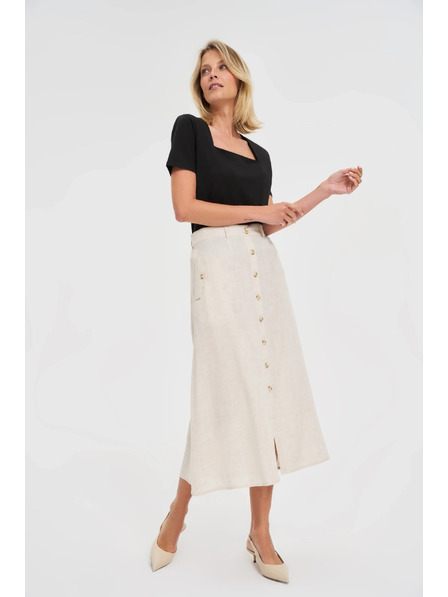 Moodo Lanena midi krilo bež Moodo