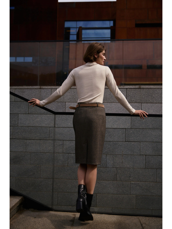 Moodo Svinjena krilo do kolen temno bež Moodo