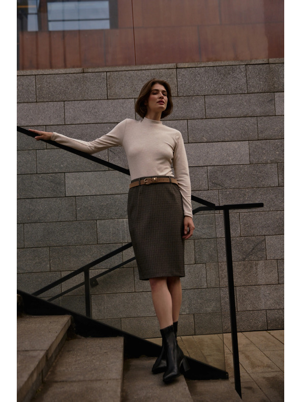 Moodo Svinjena krilo do kolen temno bež Moodo