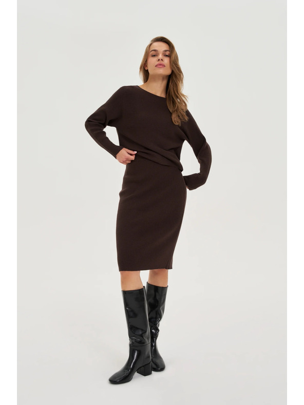 Moodo Pleteno rjavo krilo Moodo