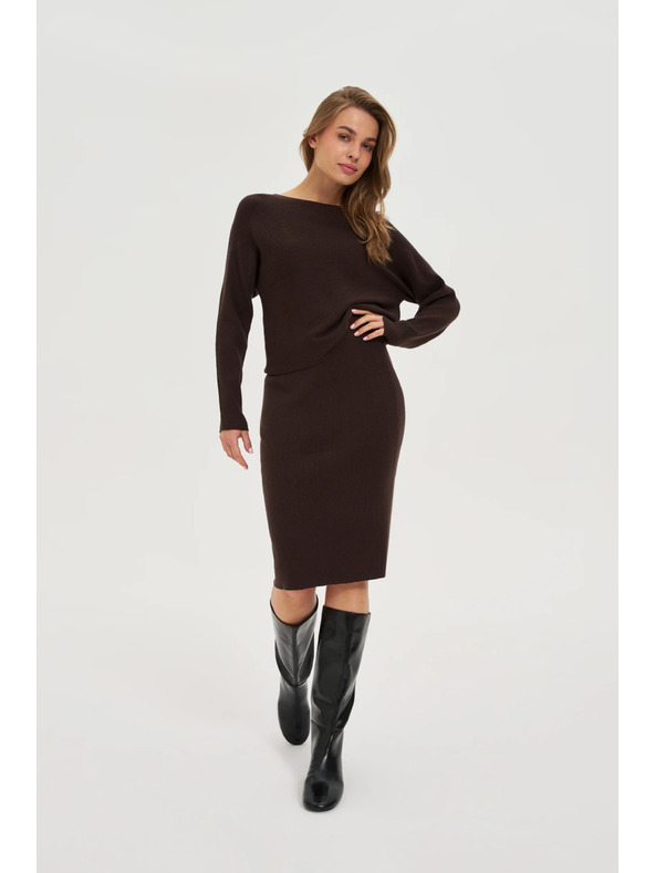 Moodo Pleteno rjavo krilo Moodo