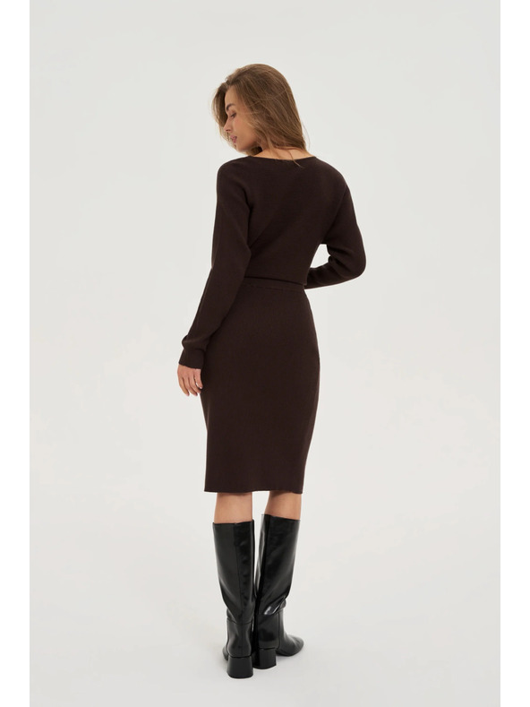 Moodo Pleteno rjavo krilo Moodo