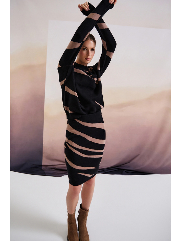 Moodo Črna pletena krilo Moodo