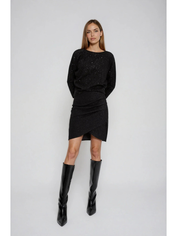 Moodo Črno nagubano krilo Moodo