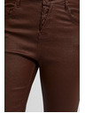 Moodo Voskane ozke hlače z žepi kostanjeve Moodo