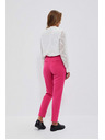 Moodo Rožnate cigaretne hlače z pasom Moodo