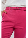 Moodo Rožnate cigaretne hlače z pasom Moodo