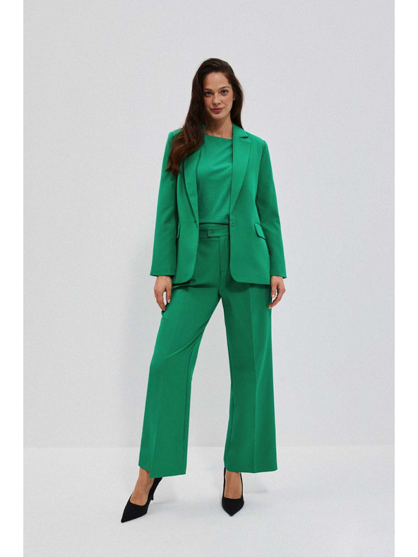 Moodo Zelene hlače z širokim hlačnicami Moodo