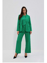 Moodo Zelene hlače z širokim hlačnicami Moodo