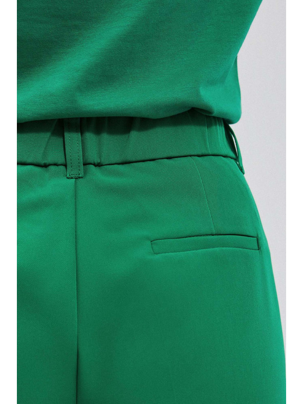 Moodo Zelene hlače z širokim hlačnicami Moodo
