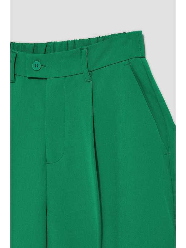 Moodo Zelene hlače z širokim hlačnicami Moodo