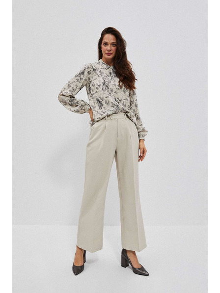 Moodo Peščene hlače z širokim hlačnicami Moodo