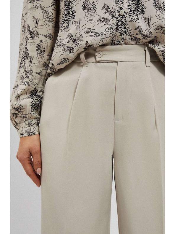 Moodo Peščene hlače z širokim hlačnicami Moodo