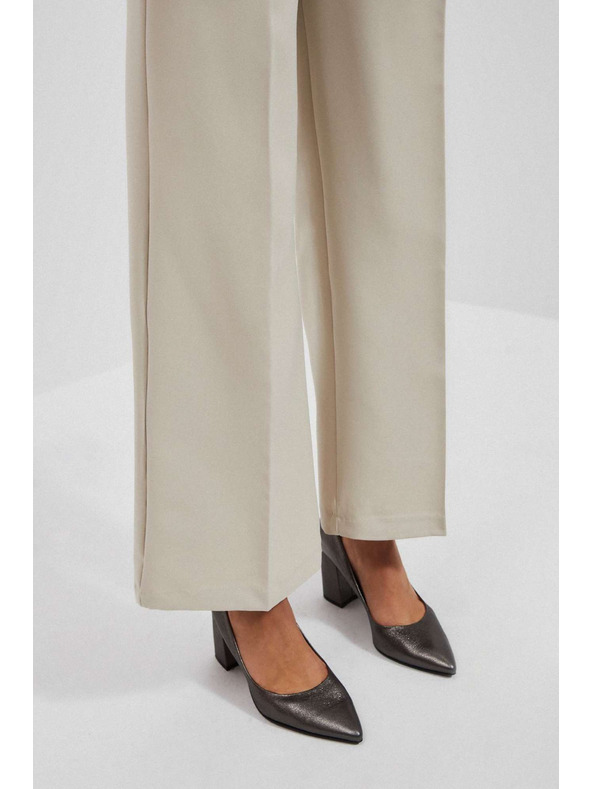 Moodo Peščene hlače z širokim hlačnicami Moodo