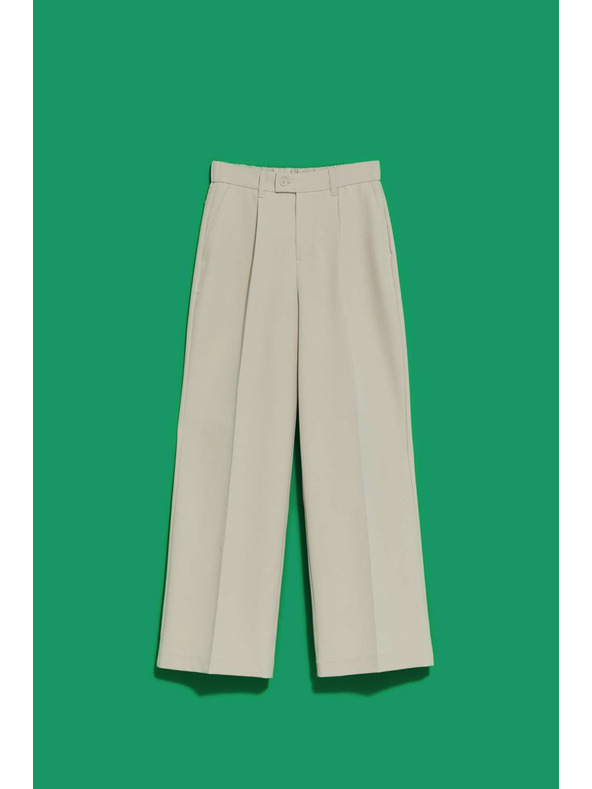 Moodo Peščene hlače z širokim hlačnicami Moodo