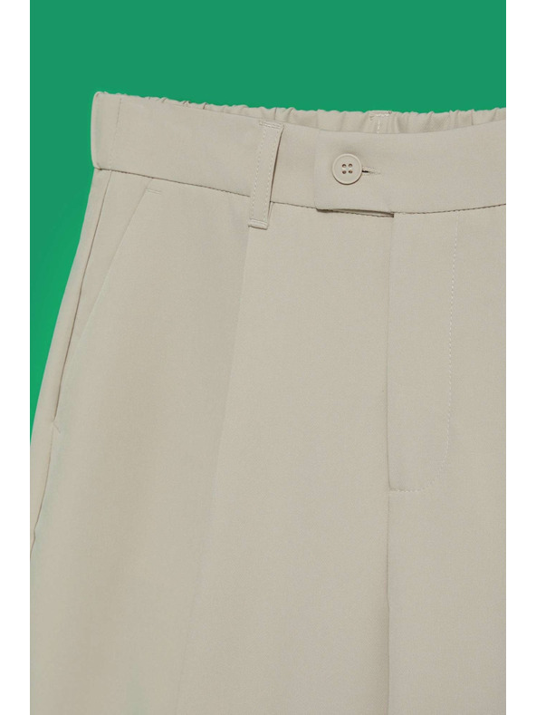 Moodo Peščene hlače z širokim hlačnicami Moodo