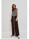 Moodo Temno rjave hlače z širokim hlačnicami Moodo