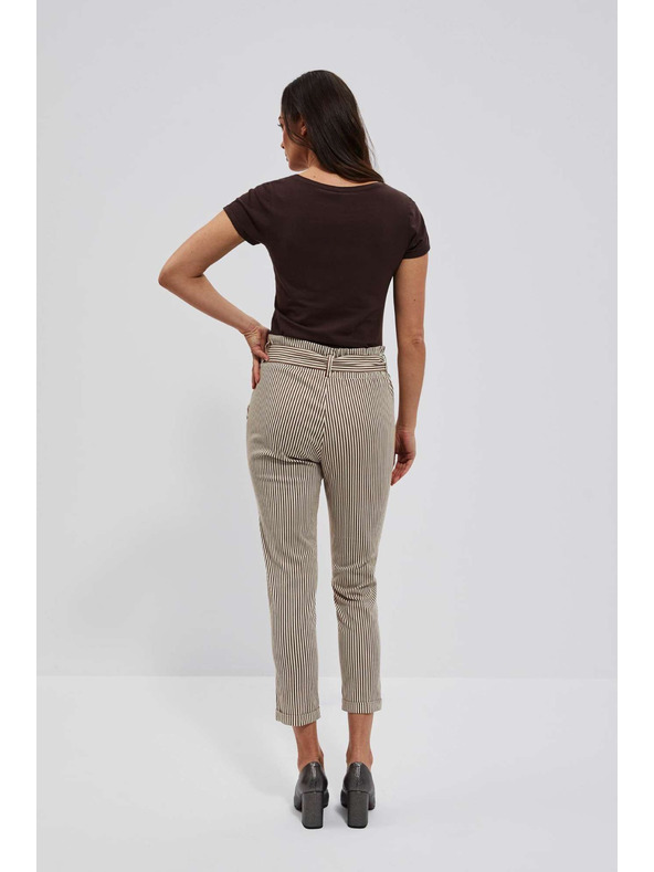 Moodo Prečrtane hlače z pasom v pasu Moodo