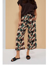 Moodo Vzorčaste hlačke kullotes temno bež Moodo