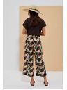 Moodo Vzorčaste hlačke kullotes temno bež Moodo
