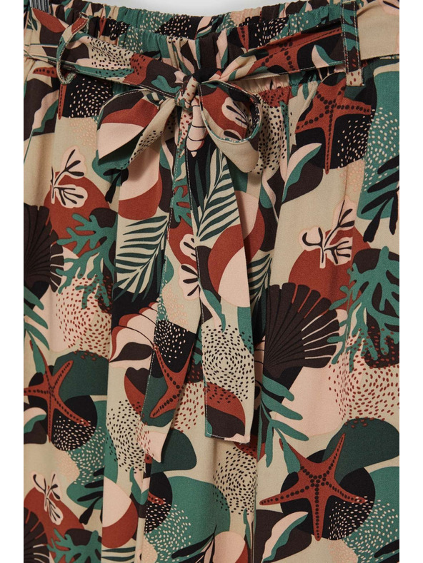 Moodo Vzorčaste hlačke kullotes temno bež Moodo