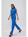 Moodo Azurne hlače z širokim hlačnicami Moodo