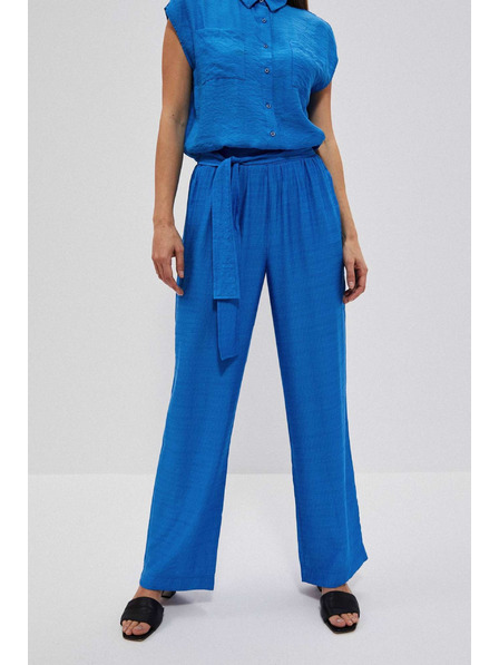 Moodo Azurne hlače z širokim hlačnicami Moodo
