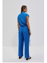 Moodo Azurne hlače z širokim hlačnicami Moodo
