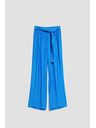 Moodo Azurne hlače z širokim hlačnicami Moodo