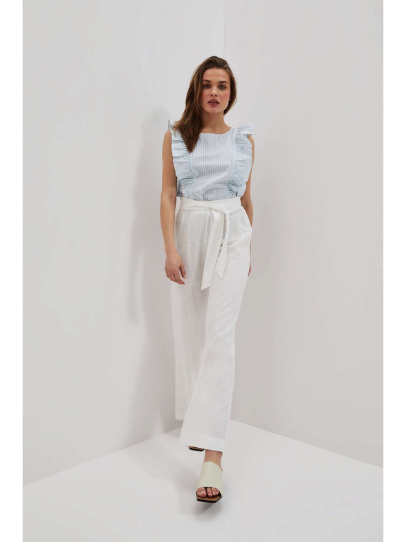Moodo Lanene hlače s širokim krojem Moodo
