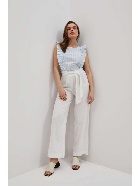 Moodo Lanene hlače s širokim krojem Moodo