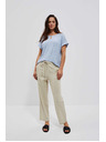 Moodo Peščene hlače z ravno hlačnico Moodo