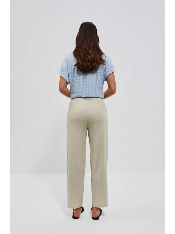 Moodo Peščene hlače z ravno hlačnico Moodo