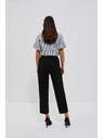 Moodo Lanene hlače z ravnimi hlačnicami črne Moodo