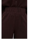 Moodo Temno rjavi hlačni krilo z gumo v pasu Moodo